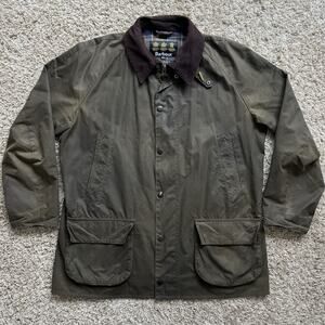 Barbour Bristol Waxed Jacket Olive Green Men’s Size XXL Original Tartan Cotton